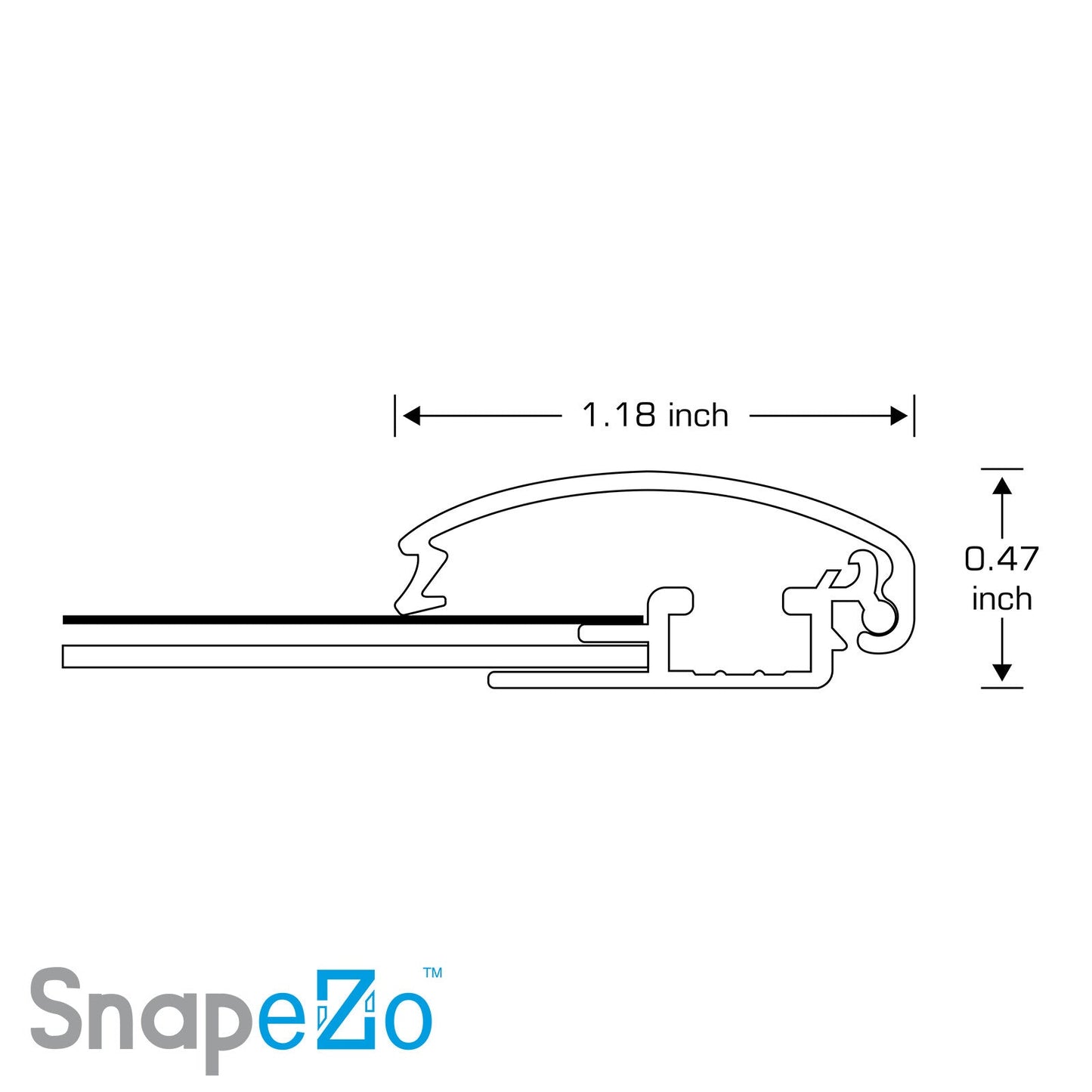 10x18 Silver SnapeZo® Snap Frame - 1.2" Profile