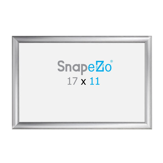 11x17 Brushed Silver SnapeZo® Snap Frame - 1 Inch Profile