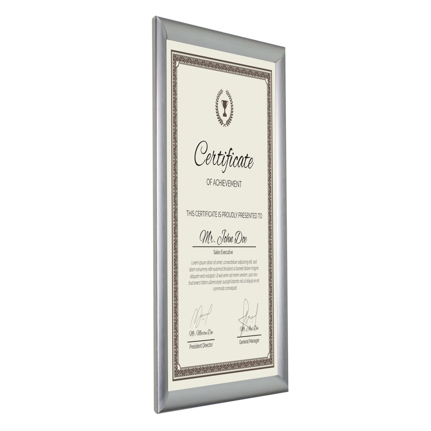 11x17 Brushed Silver SnapeZo® Snap Frame - 1 Inch Profile