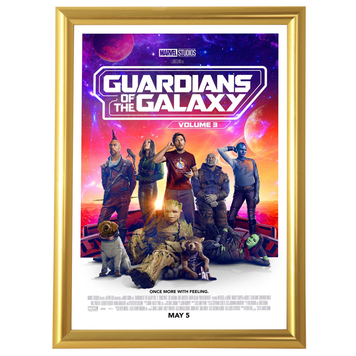 27x40 Gold Effect Movie Poster Frame 1.25 Inch Snapezo®