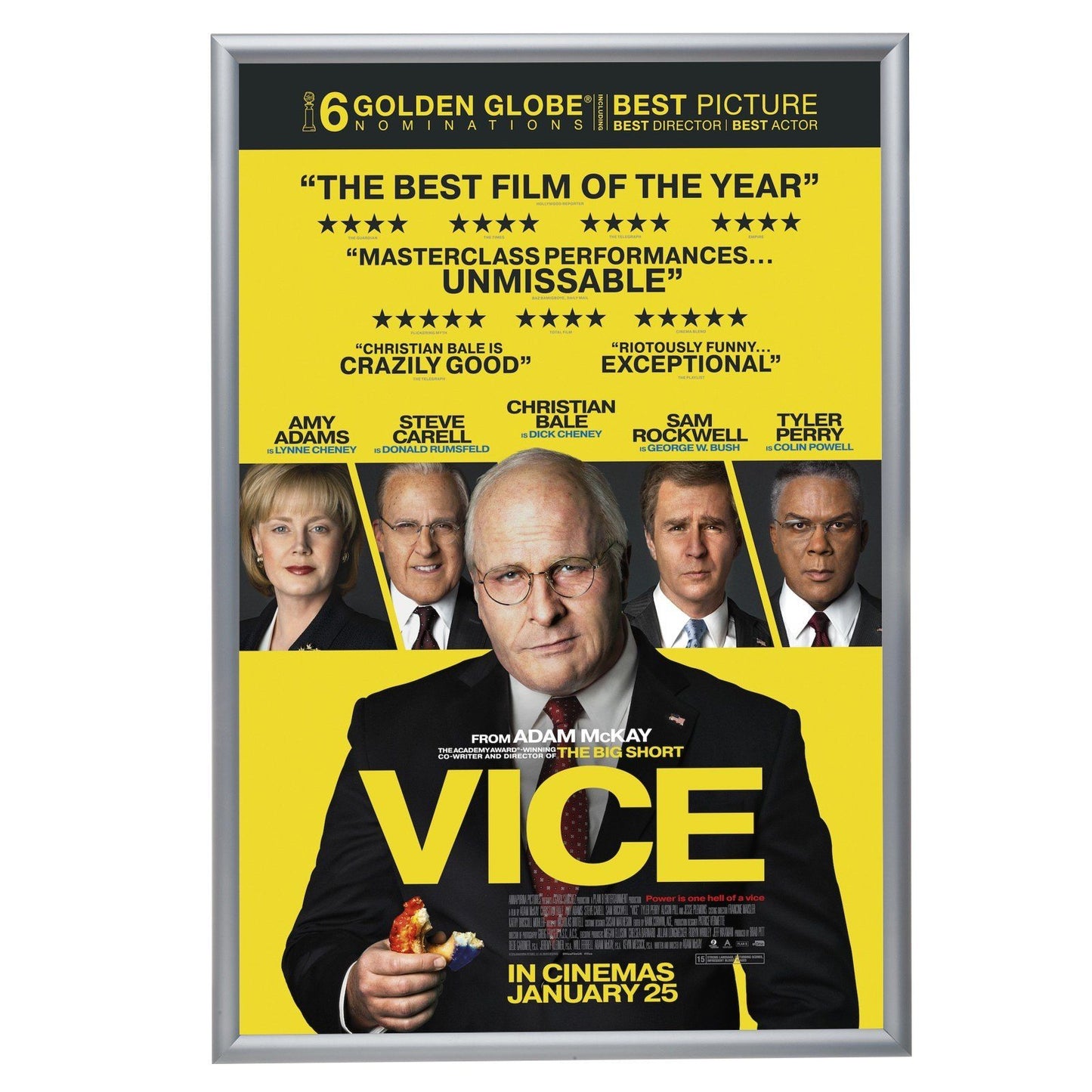 Silver movie poster SnapeZo® frame poster size 27x40 - 1.2 inch profile