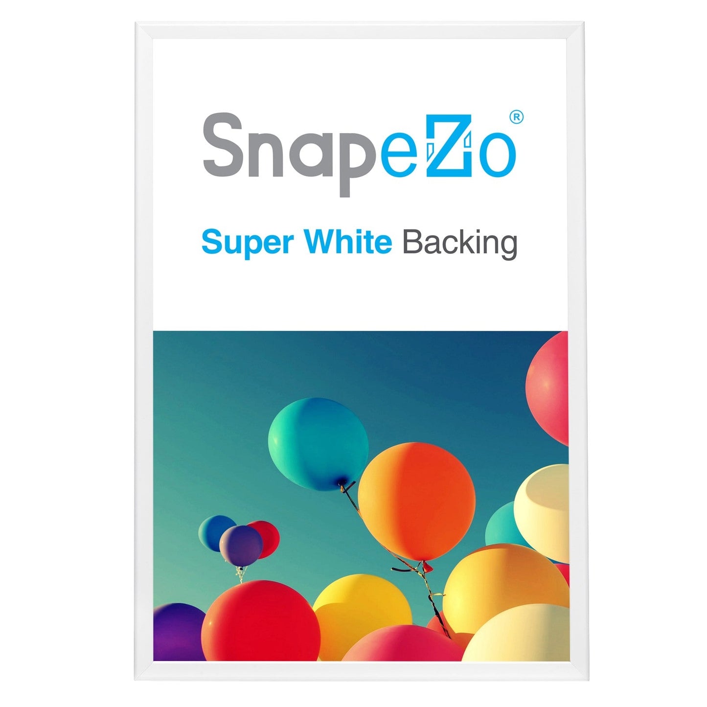 27x40 White SnapeZo® Snap Frame - 1.25" Profile