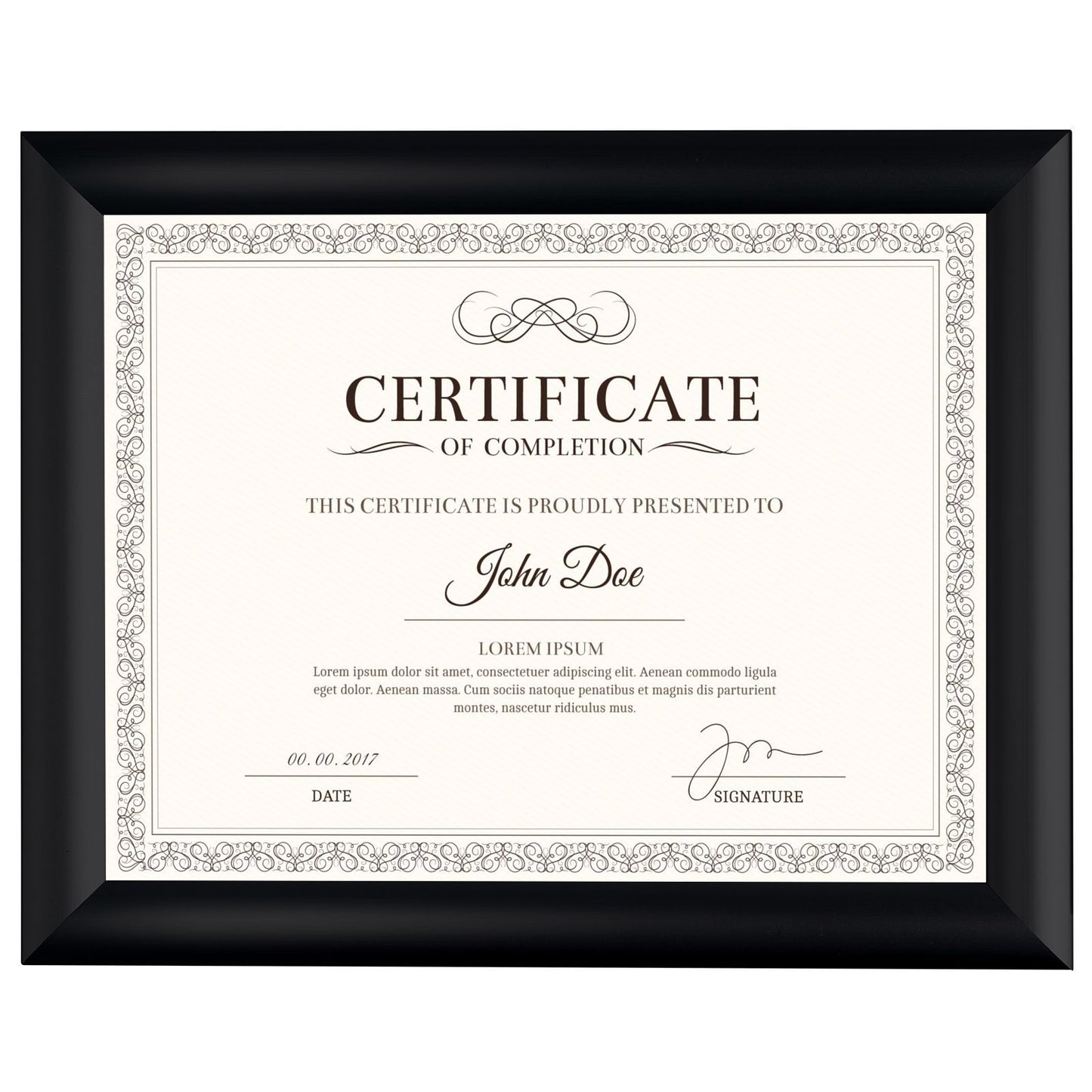 8.5x11 Brushed Black SnapeZo® Snap Frame - 1 Inch Profile