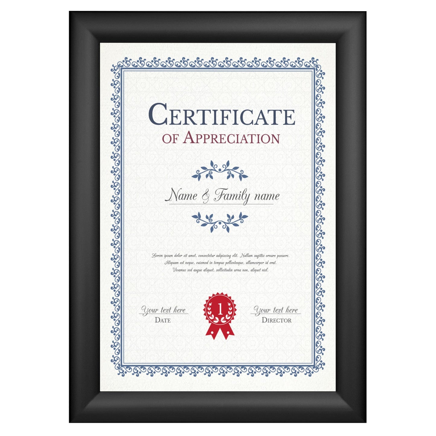 8.5x11 Black SnapeZo® Snap Frame - 1.2" Profile