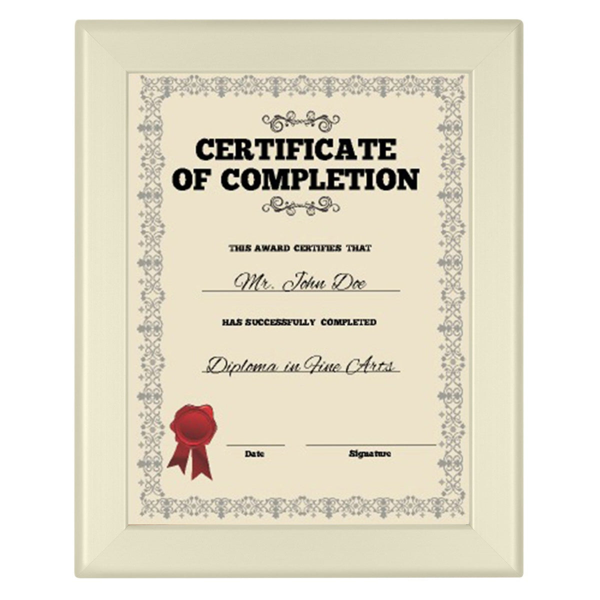 Cream certificate Snapezo® snap frame poster size 8.5X11