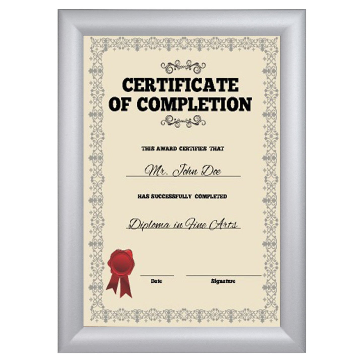 8.5x11 Silver SnapeZo® Snap Frame - 1.2" Profile