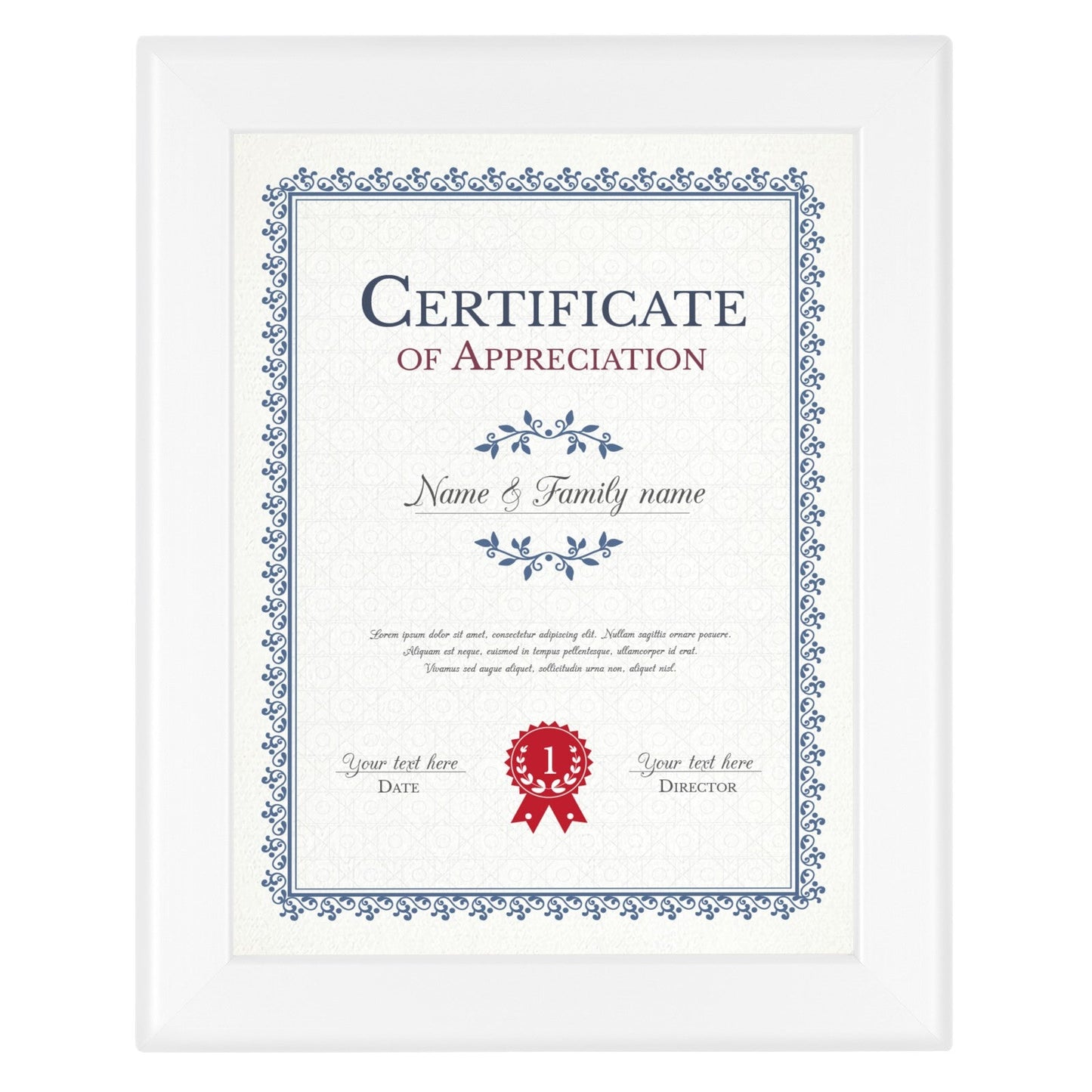 8.5x11 White SnapeZo® Snap Frame - 1.25" Profile