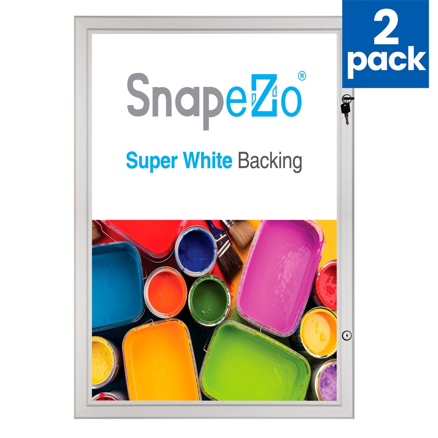 Twin-Pack of 36x48 Silver Snapezo® Poster Case - 1.77" Profile