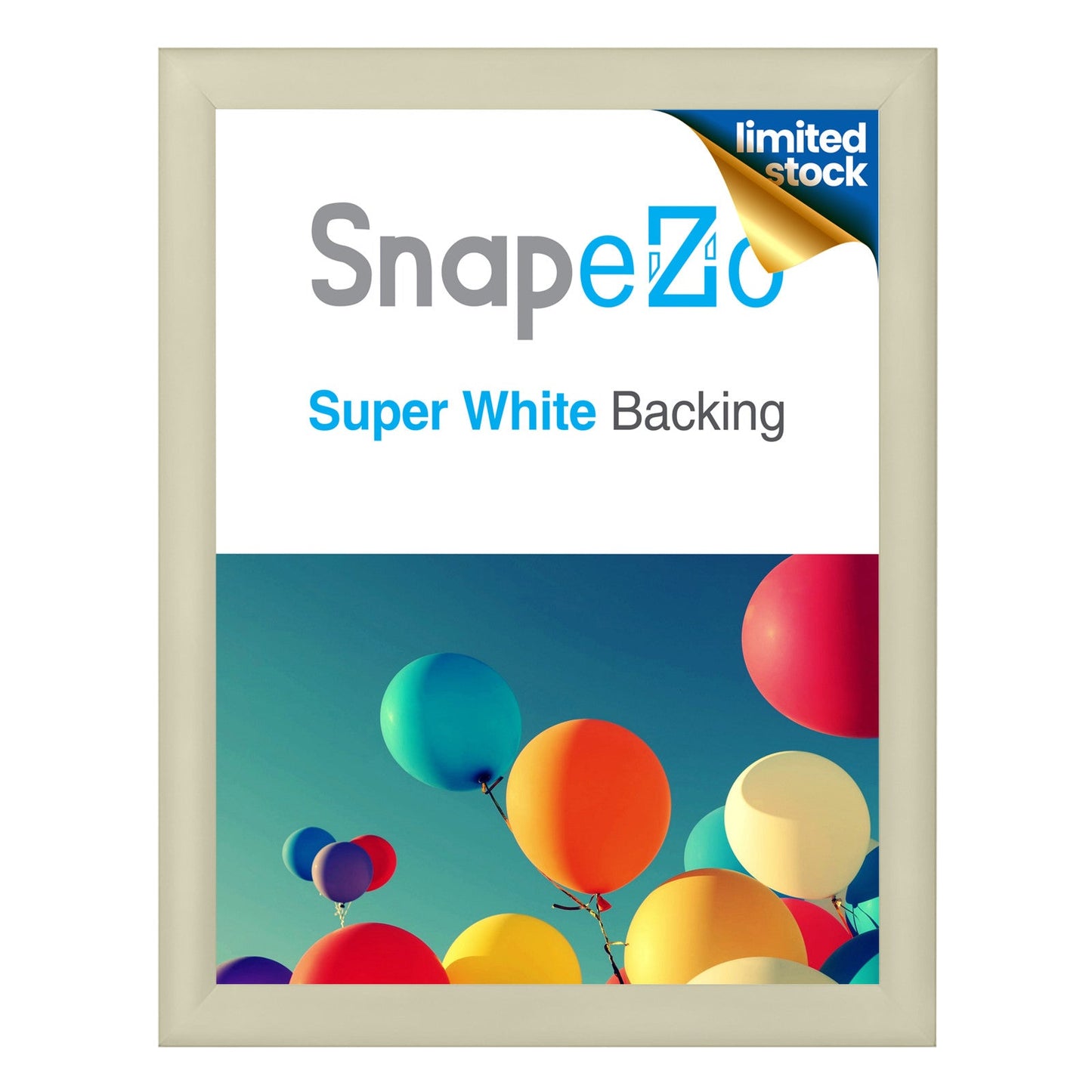 Twin-Pack of 36x48 Inches Cream Snapezo® Snap Frame - 1.2" profile