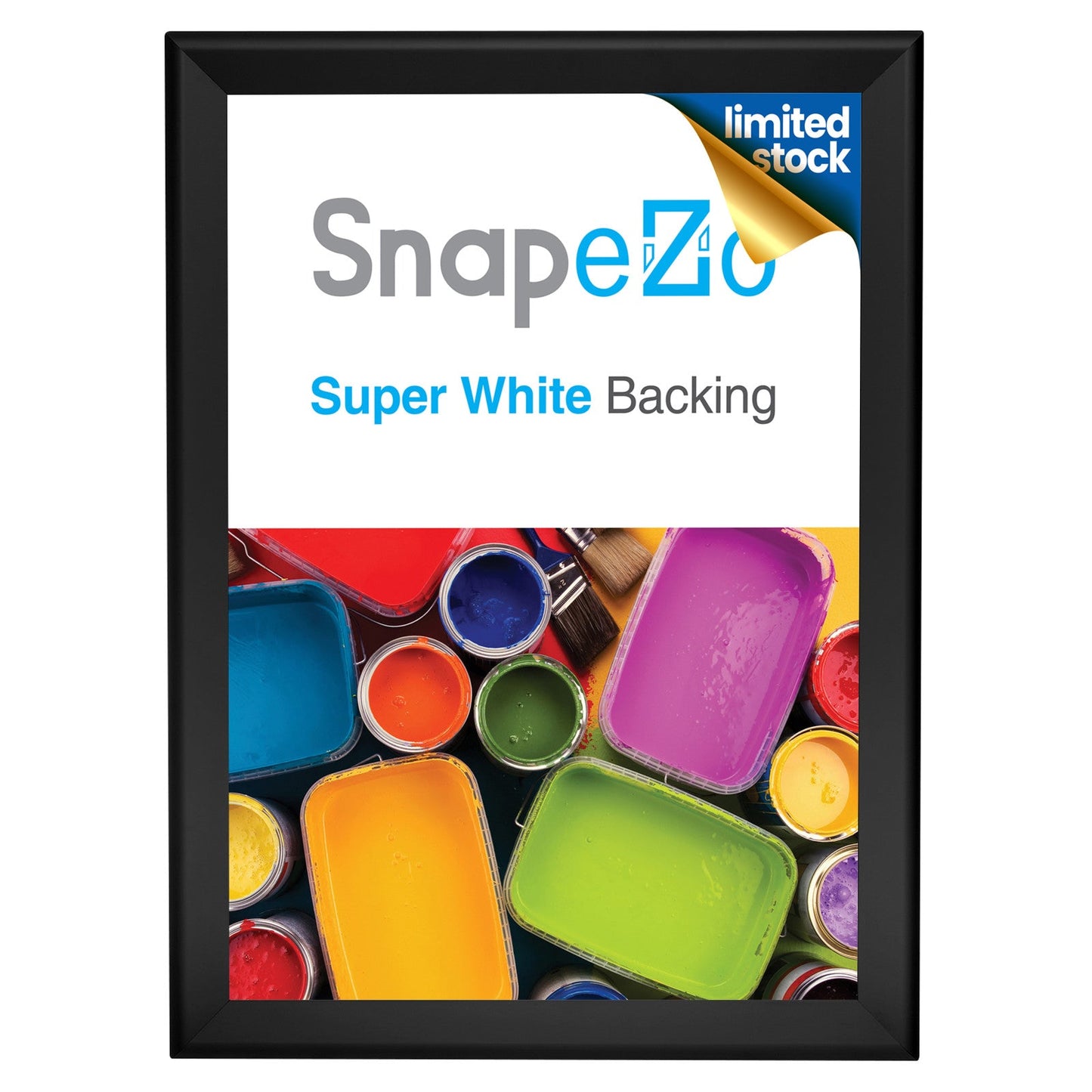 Twin-Pack of 33x47 Black Snapezo® Snap Frame - 1.7" Profile