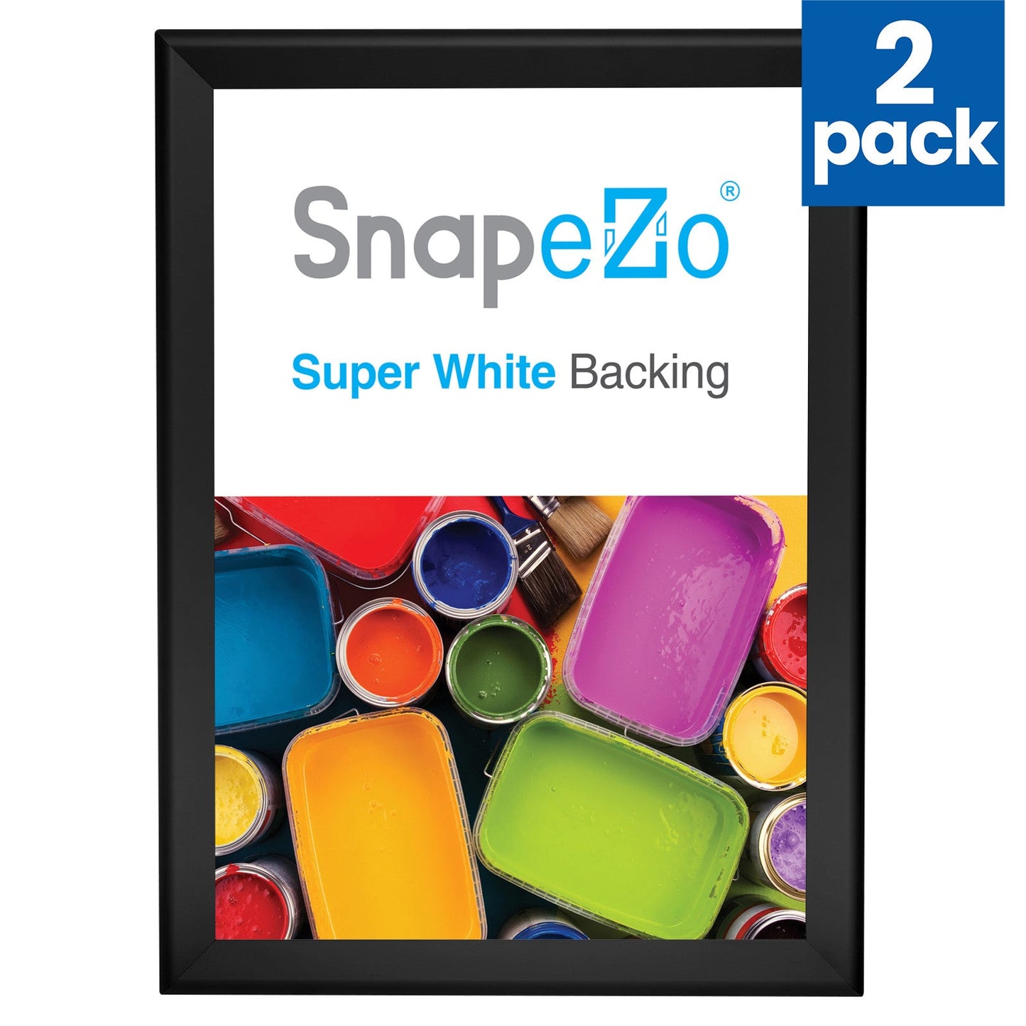 Twin-Pack of 33x47 Black Snapezo® Snap Frame - 1.7" Profile