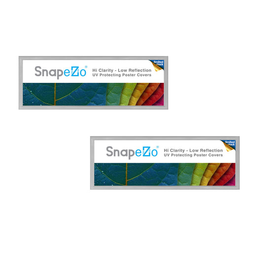 Load image into Gallery viewer, Twin-Pack of 21x62 Silver Snapezo® Snap Frame - 1.7&amp;quot; Profile
