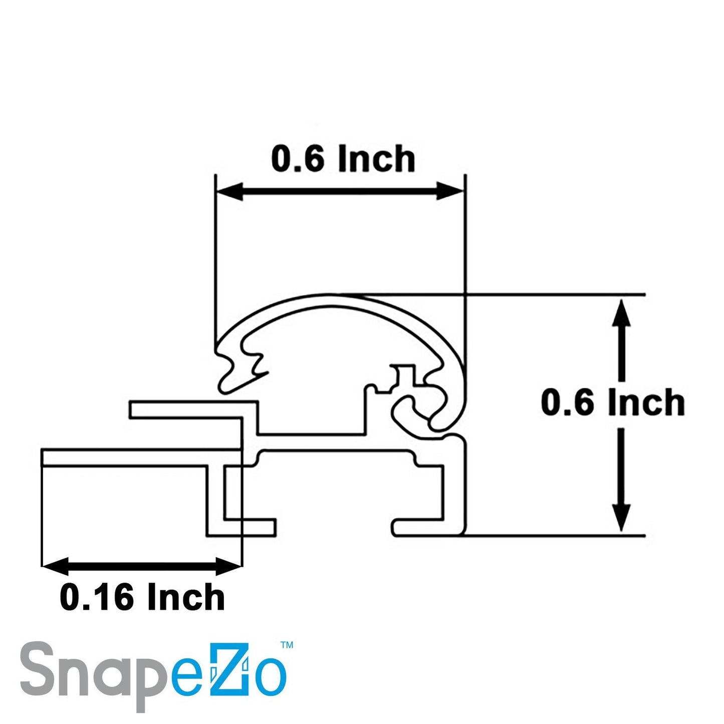 8x10 Black SnapeZo® Snap Frame - 0.6" Profile