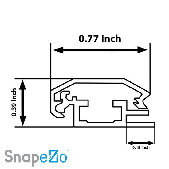 11x17 Silver SnapeZo® Snap Frame - 0.8 Inch Profile