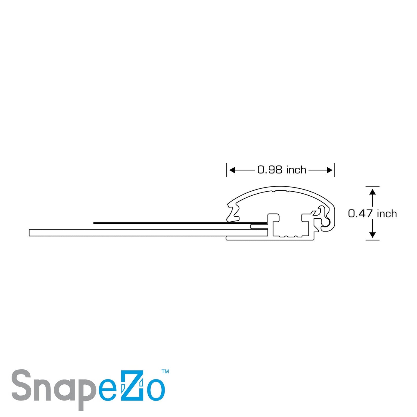 5x7 Silver SnapeZo® Snap Frame - 1" Profile