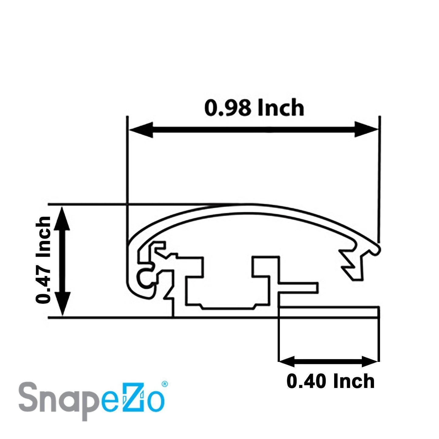 8.5x11 Silver SnapeZo® Snap Frame - 1 Inch Profile