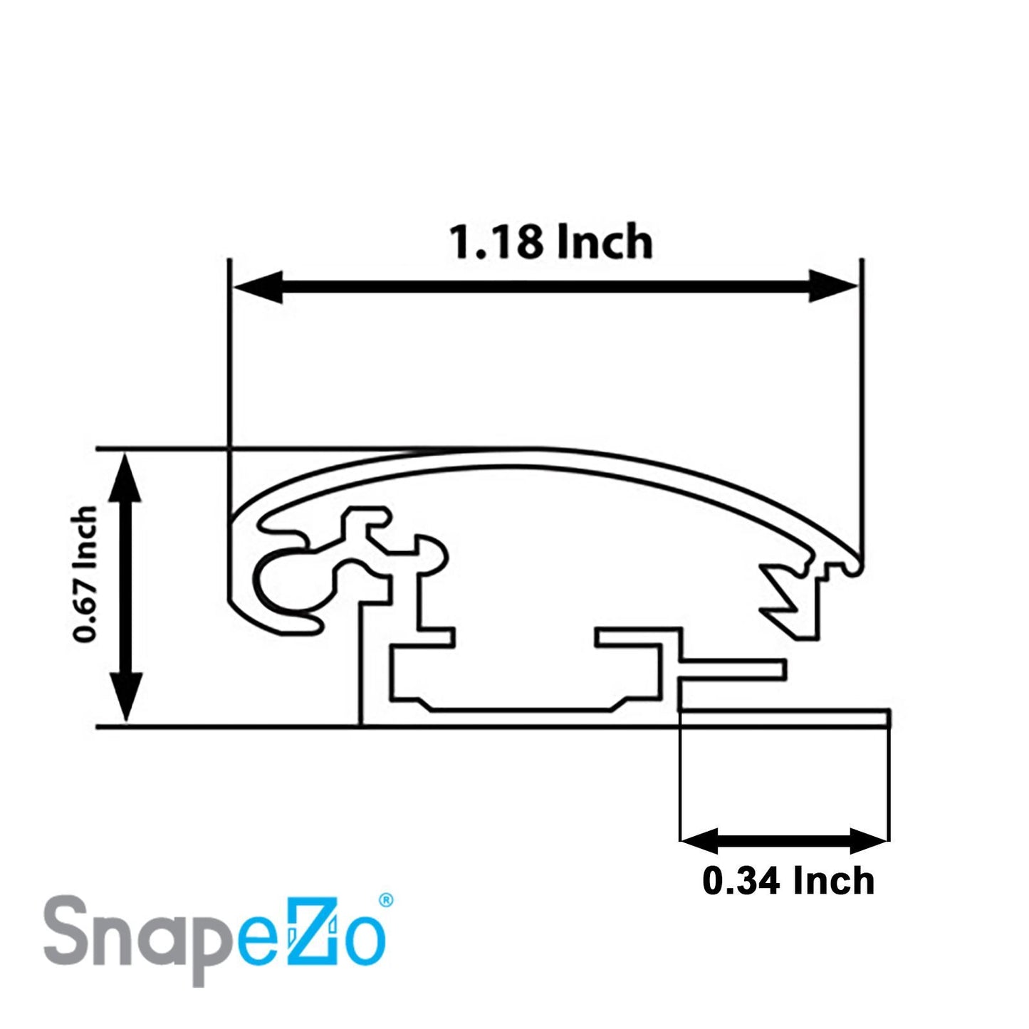 19x36 White SnapeZo® Snap Frame - 1.2 Inch Profile