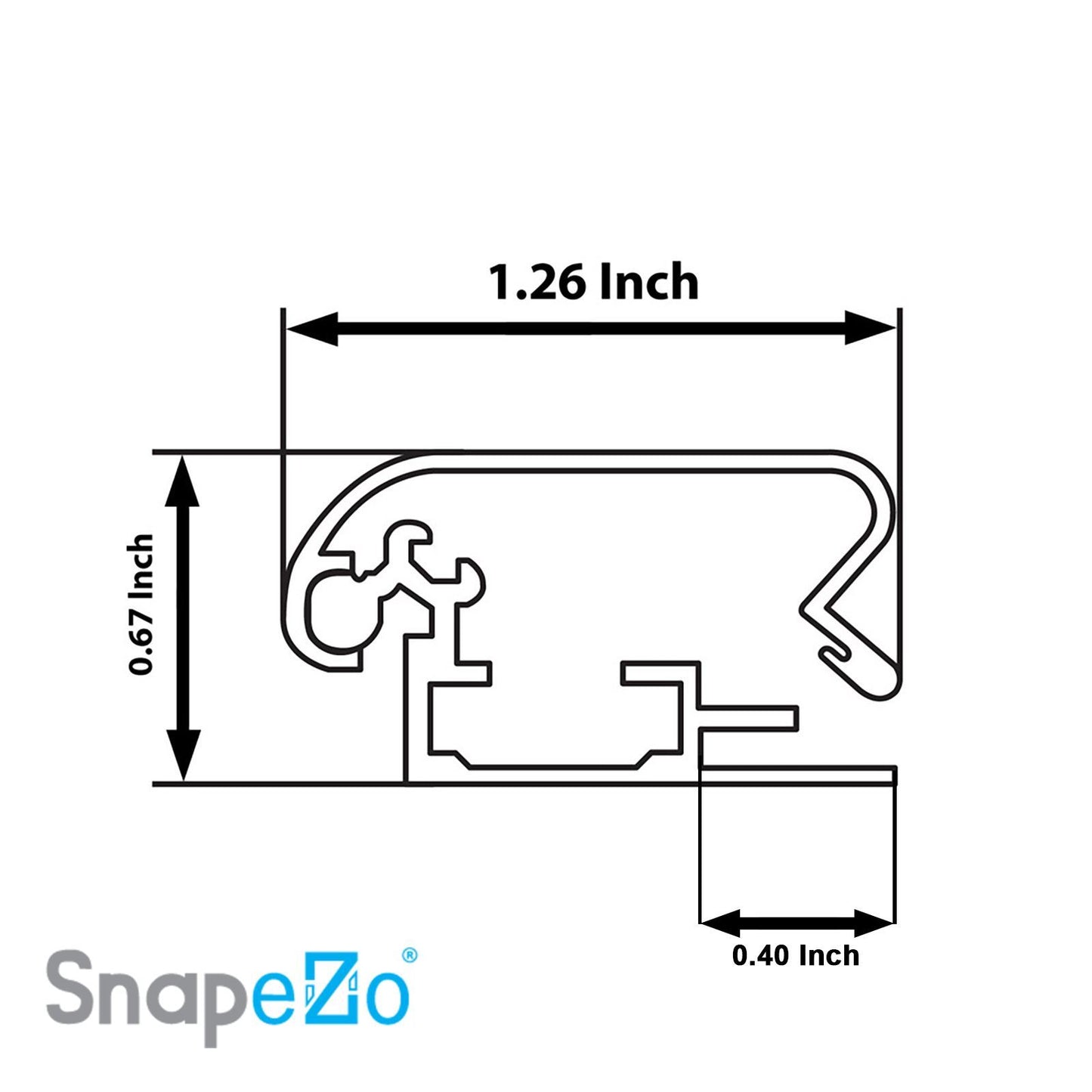 17x19 Black SnapeZo® Snap Frame - 1.25 Inch Profile