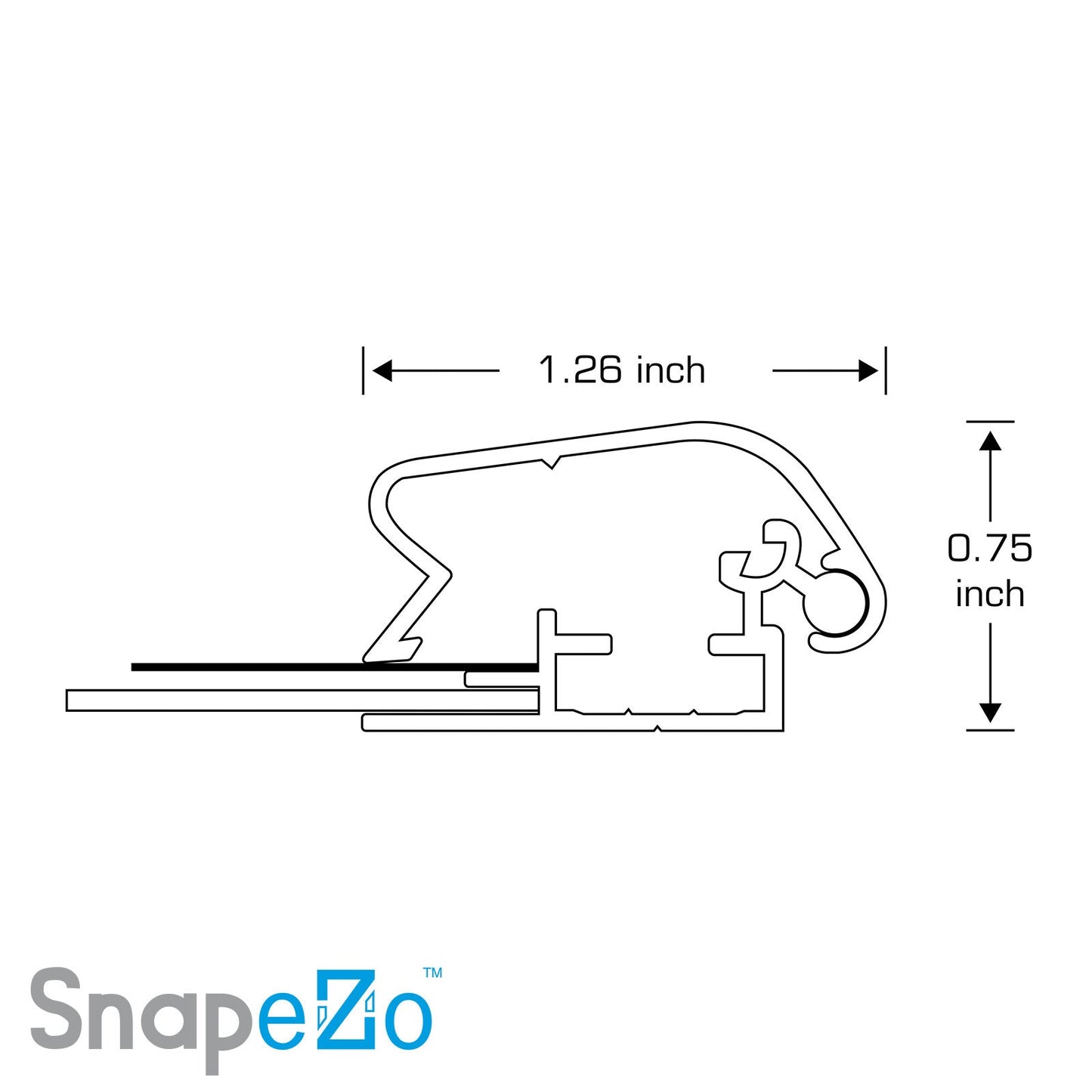 11x17 SnapeZo® Silver Double-Sided Snap Frame 1.25" Profile Width