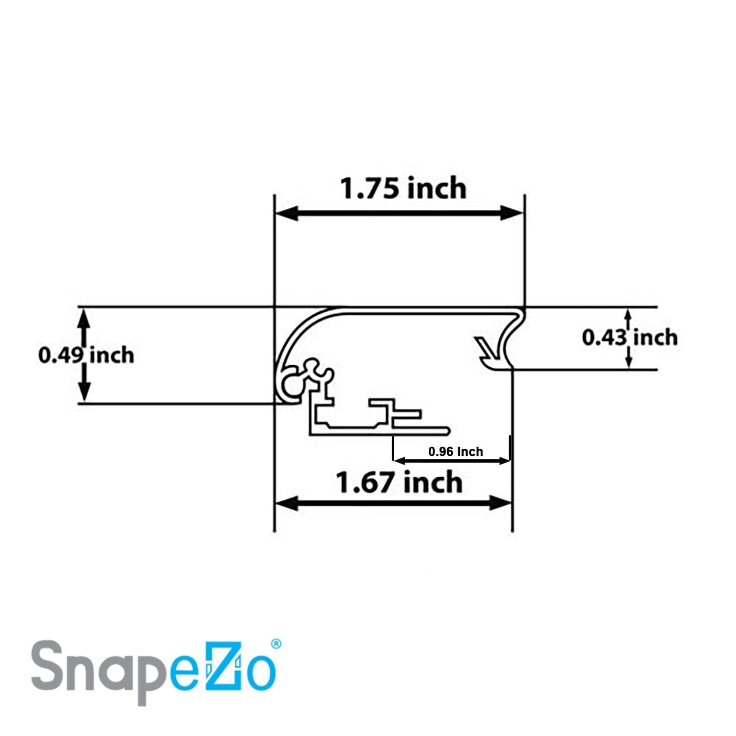 22x56 Silver SnapeZo® Snap Frame - 1.7 Inch Profile