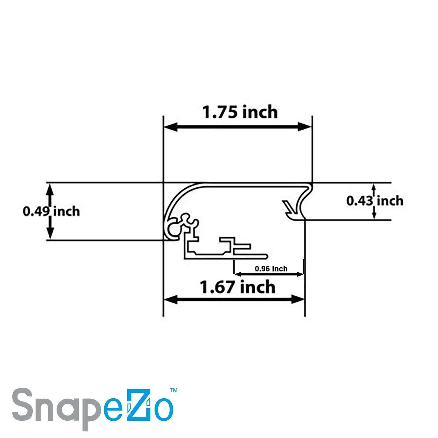 36x50 Black SnapeZo® Snap Frame - 1.7" Profile