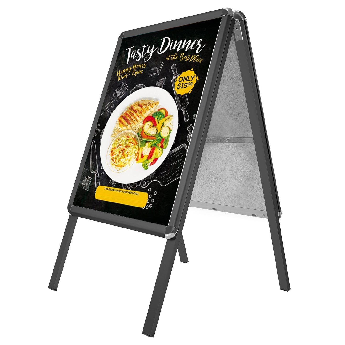 Load image into Gallery viewer, 22x28 SnapeZo® Black Sidewalk Sign 1.25&amp;quot; Profile Width
