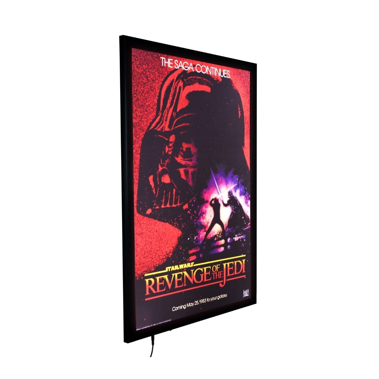 Load image into Gallery viewer, 27x40 Black SnapeZo® GLOW LED Home Theater Frame 1.38&amp;quot; Profile Width
