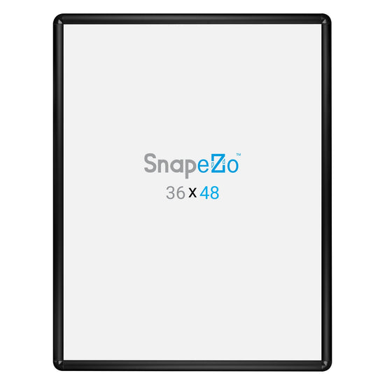 36x48 SnapeZo® Black Round-Cornered Snap Frame 1.25" Profile Width