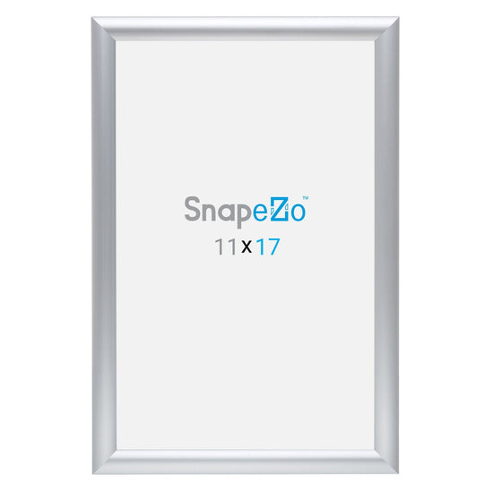 Silver family photo SnapeZo® frame photo size 11X17 - 1 inch profile
