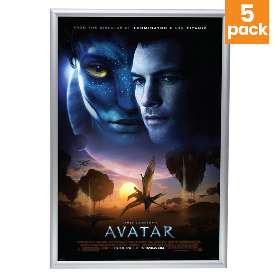 5 Case Pack of Snapezo® of Silver 24x36 Movie Poster Frame - 1" Profile