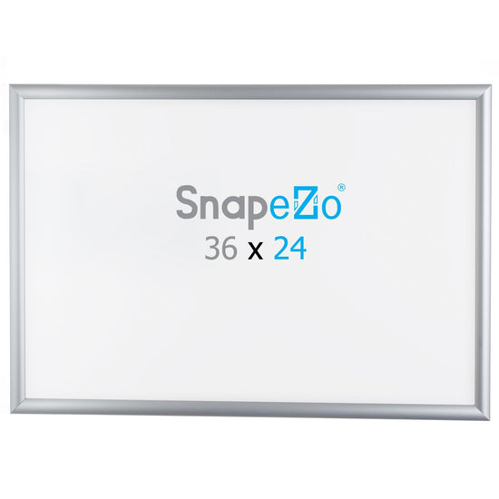Load image into Gallery viewer, 24x36 Brushed Silver SnapeZo® Snap Frame - 1 Inch Profile

