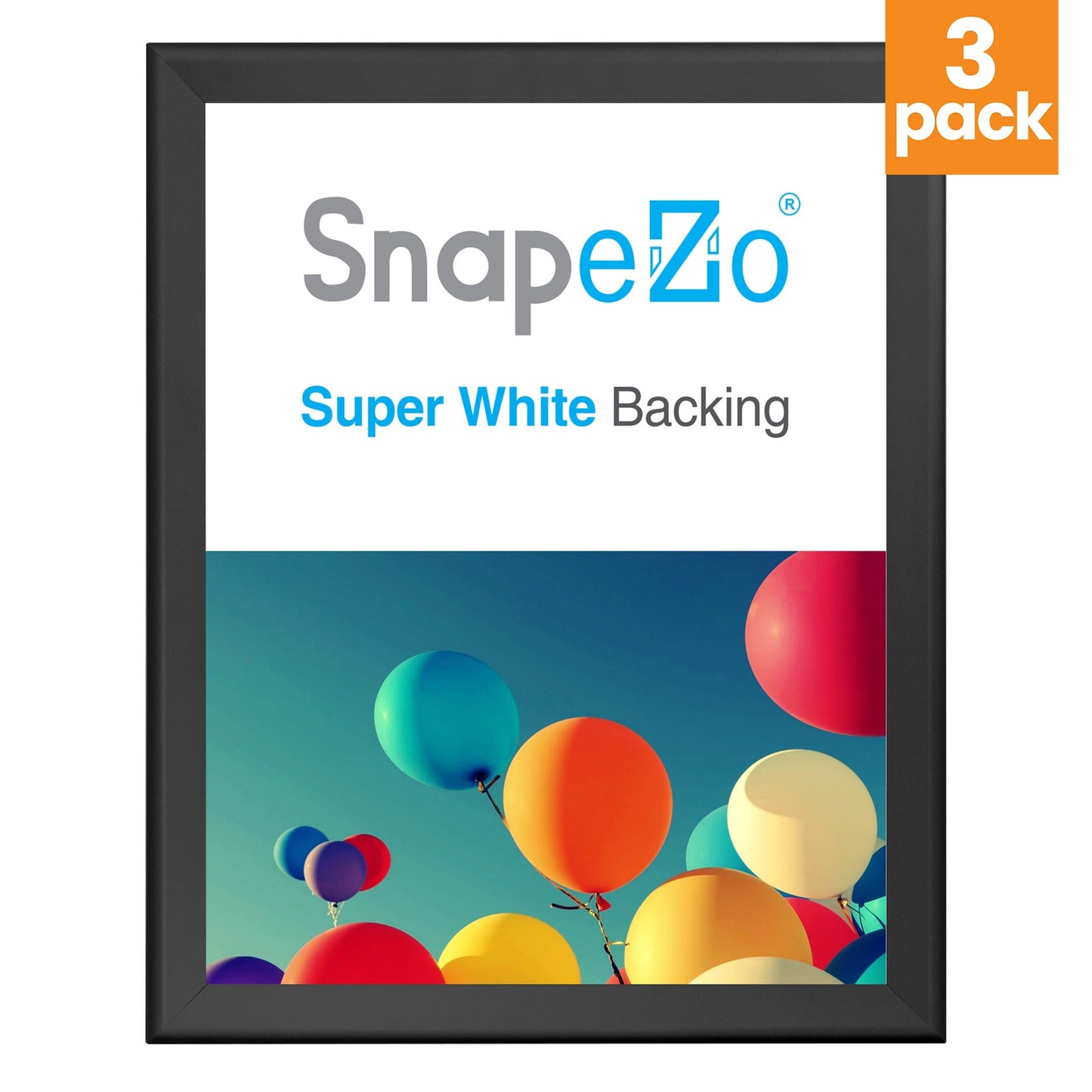 3 Case Pack of Snapezo® of Black 36x48 Poster Frame - 1.7" Profile