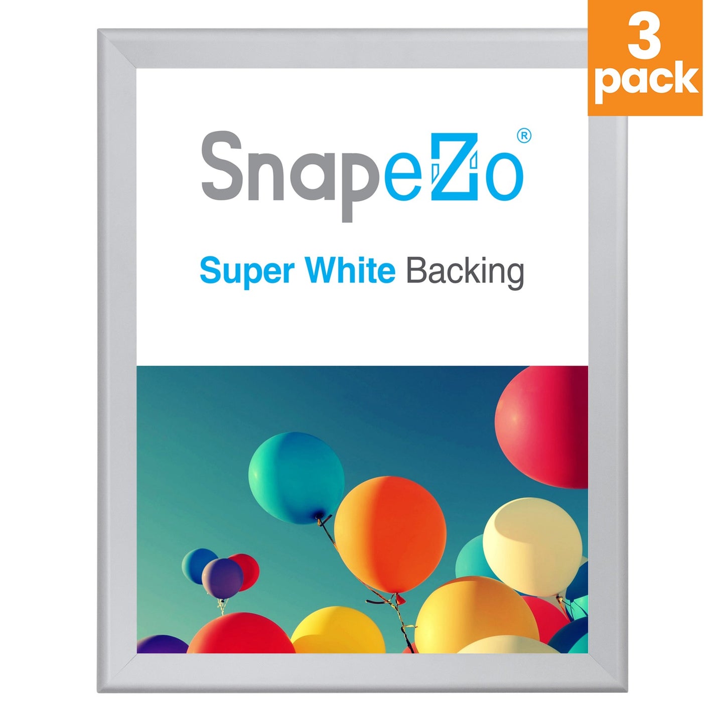 3 Case Pack of Snapezo® of Silver 36x48 Poster Frame - 1.7" Profile