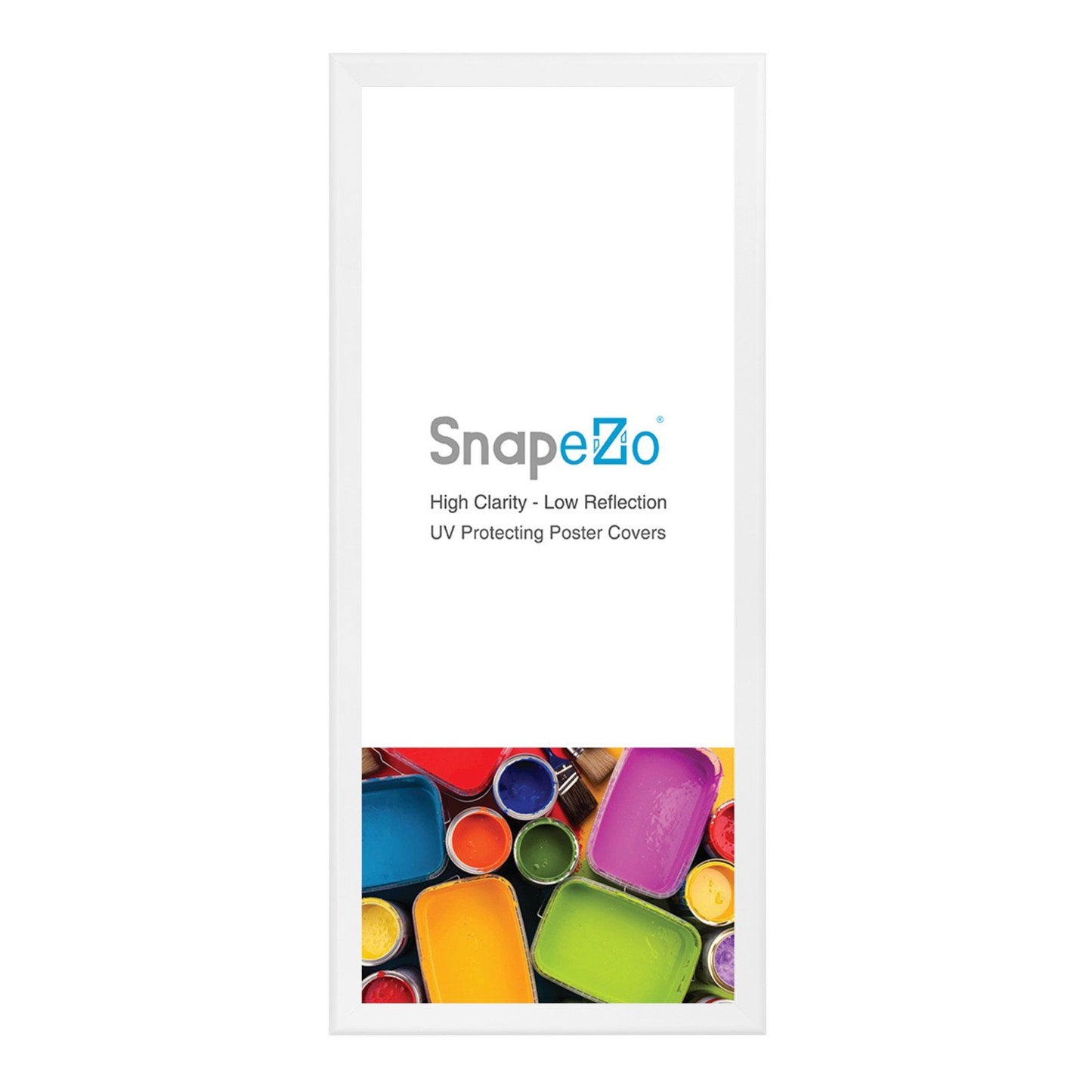 Load image into Gallery viewer, 22x56 White SnapeZo® Snap Frame - 1.7&amp;quot; Profile
