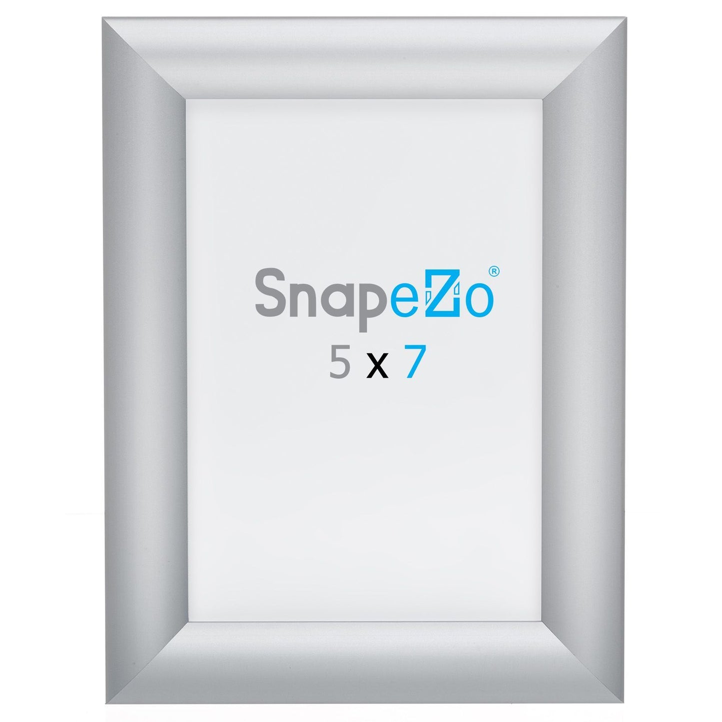 Load image into Gallery viewer, 5x7 Brushed Silver SnapeZo® Snap Frame - 1 Inch Profile
