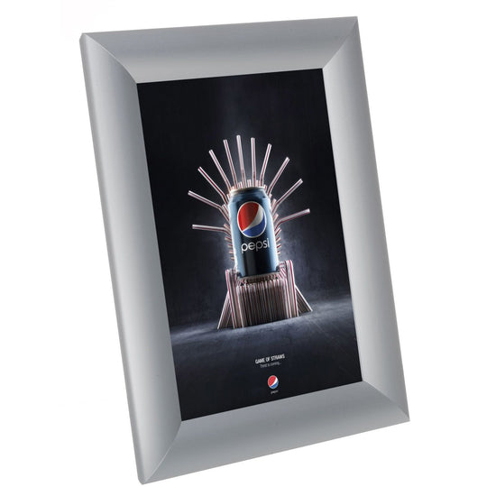 Load image into Gallery viewer, 5x7 Brushed Silver SnapeZo® Snap Frame - 1 Inch Profile
