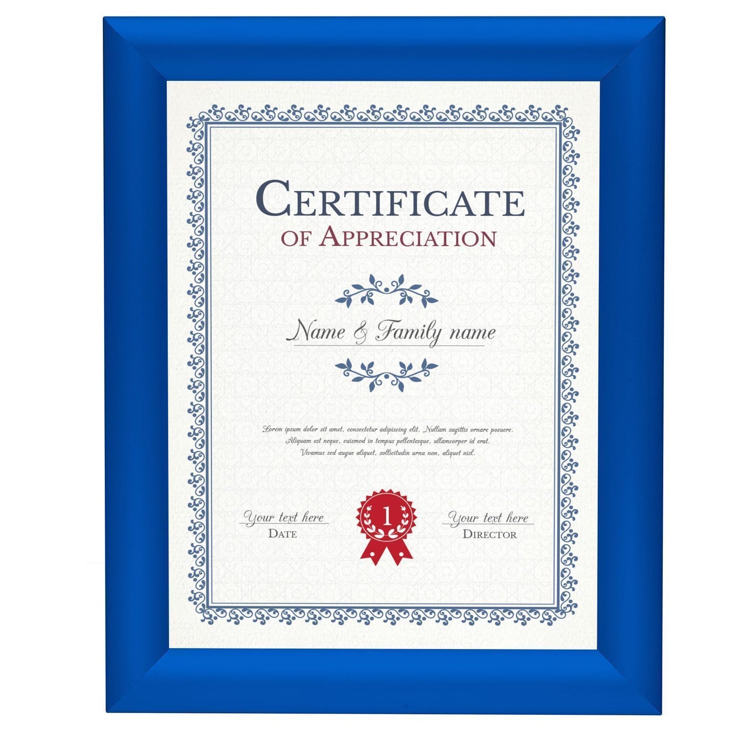 Blue SnapeZo® printable frame 8.5X11 - sleek