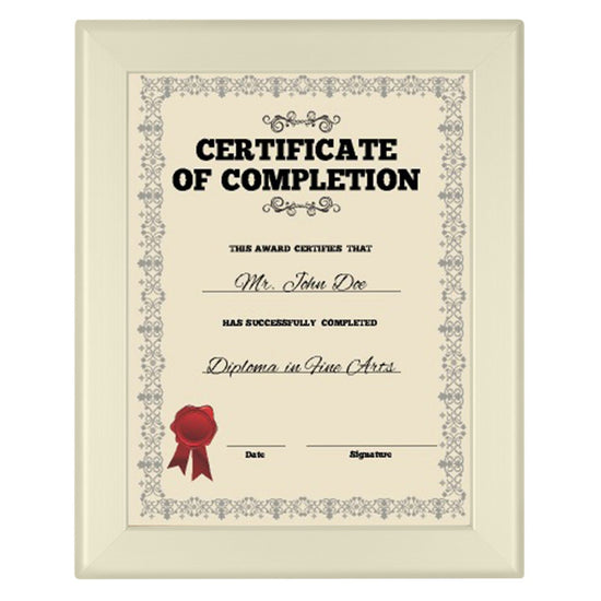 Cream certificate SnapeZo® snap frame poster size 8.5X11 - 1.25 inch profile