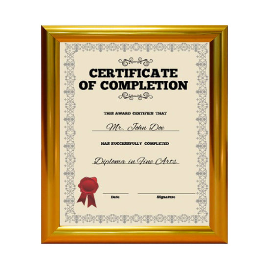 8.5x11 Gold Effect Certificate Frame 1 Inch Snapezo®