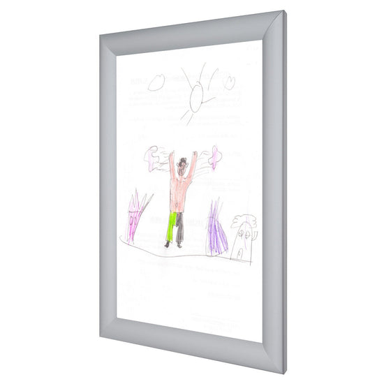 Silver Kids' Arts SnapeZo® snap frame poster size 8.5X11 - 1.2 inch profile
